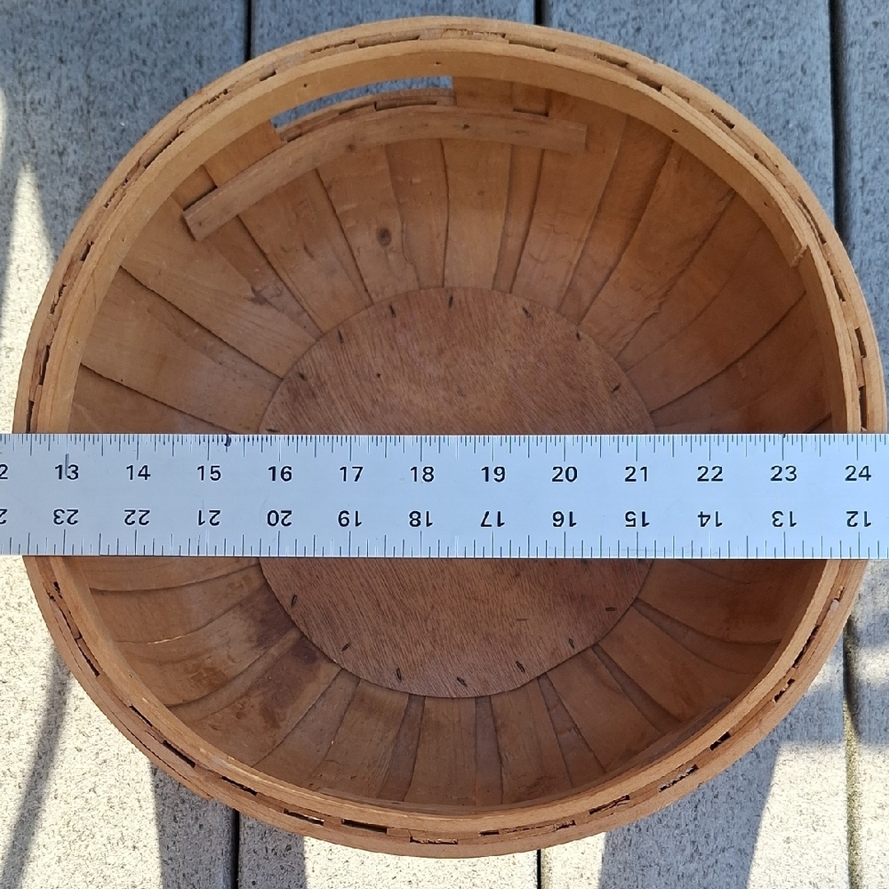 Woven Split Wood Round Storage BASKET - Picture 5 of 6